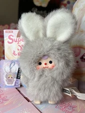 AUTHENTIC Baby Three Super Mini Bunny Plush Pendant Letter E Special Emoji Face