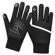 Kids Winter Thermal Gloves Touch Screen Anti-Slip Children Large BLACK