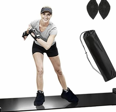 #ad #ad WORKOUT Bomidi Slide Board 6.5’ x 1.6’ Black amp; White New With Accessories $19.98