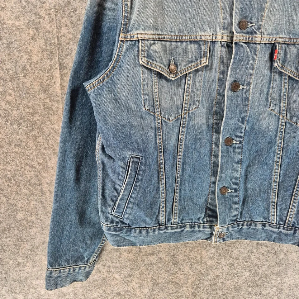 Levi Strauss & Co. Womans  Denim Jacket Blue Cotton Collared Button Size L, photo 3 of 5