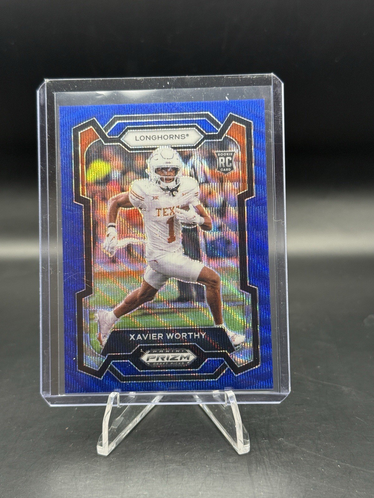 2024 Panini Prizm Draft Picks Xavier Worthy Blue Wave Prizm 100/249 Texas