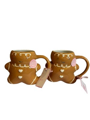 Set Of 2 Peppermint And Pine Gingerbread Girl Mug Christmas 2024 New