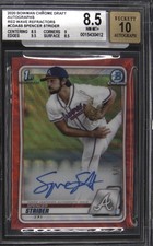 2020 BOWMAN CHROME DRAFT AUTO RED WAVE SPENCER STRIDER BGS 8.5