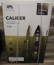 NEW AQUA MARINA CALIBER INFLATABLE ANGLING FISHING KAYAK WITH FOLDABLE SEAT 13ft