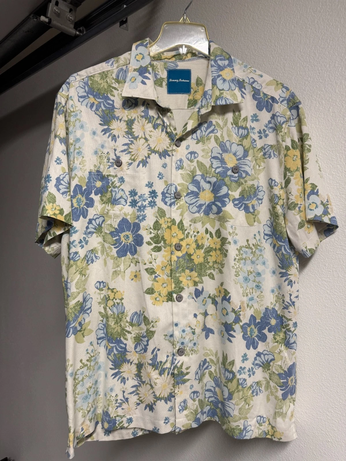 Tommy Bahama Men’s Hawaiian Shirt Floral Tropical Button Front Short Sleeve XL