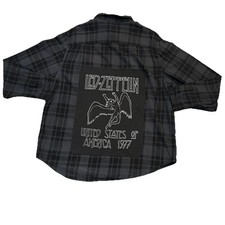 Led Zeppelin Blue Gray Custom Upcycled Rework...