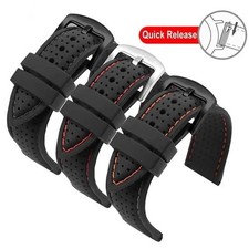 Soft Silicone Rubber Watch Strap 18mm 20mm 22mm 24mm Men Women Sport Waterproof