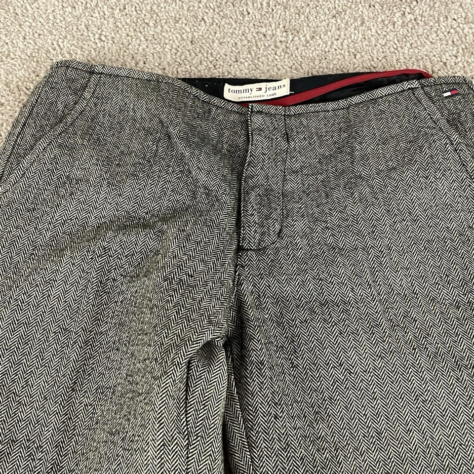 Vintage Tommy Hilfiger Pants Women’s 30x30 Flared Wide Herringbone Wool Y2K T653 - Image 3 of 4