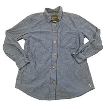 Eddie Bauer Women Medium Blue Chutes Quest Fleece Shirt Jacket Button Down