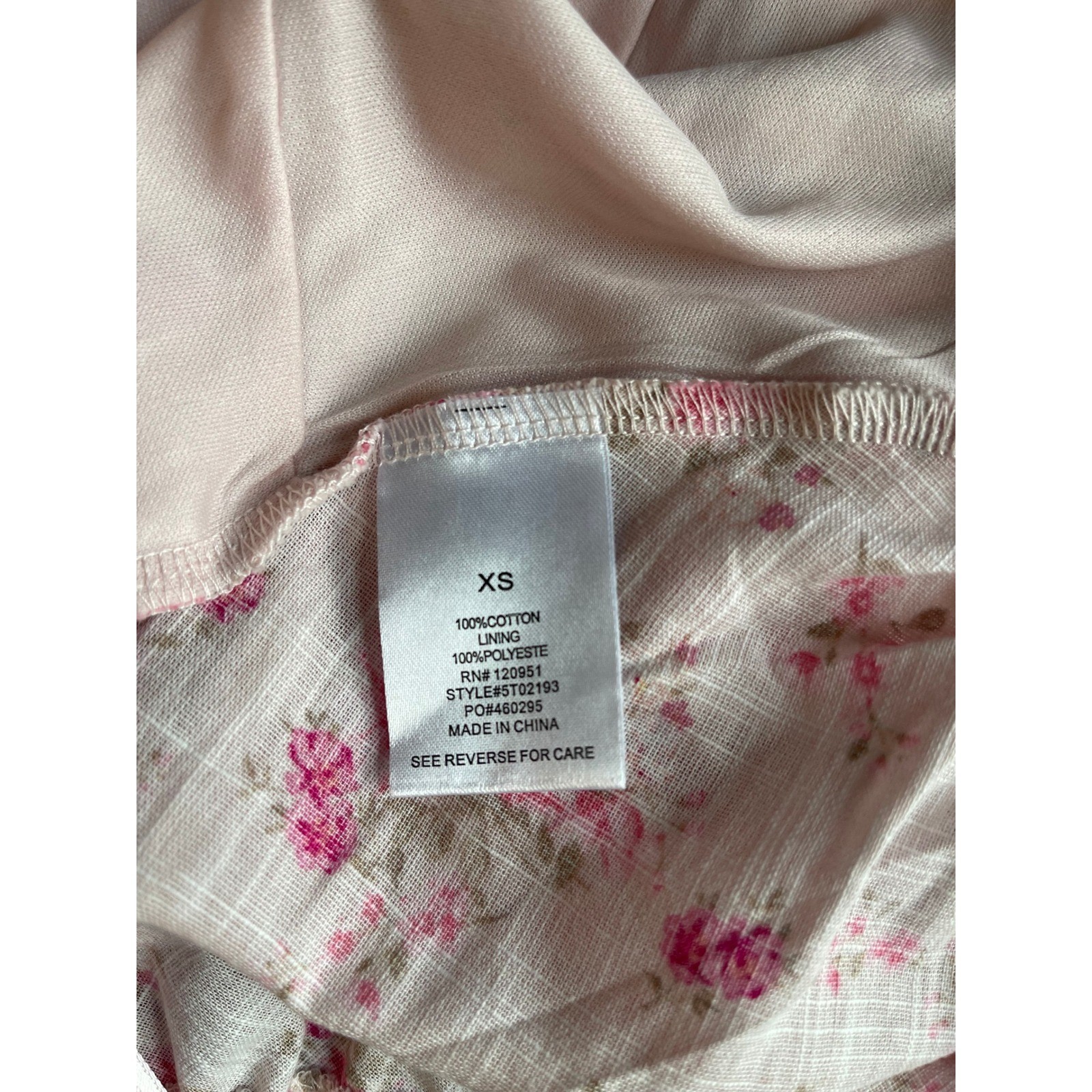 Pink Rose Floral Crop Top XS Pink Rose Cottagecore Lace Trim Tie Front