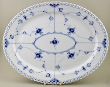 ROYAL COPENHAGEN PORCELAIN BLUE FLUTED FULL LACE 37CM 14” OVAL PLATTER 1148 1ST 