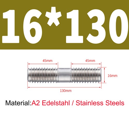 M16X3-250 Double End Threaded Studs Bar Rod Bolts Screws Stainless Steel A2 304 - Picture 19 of 26