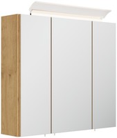 Badezimmer Spiegelschrank Badschrank 70Cm Eiche Gold Mit Design-Led-Beleuchtung