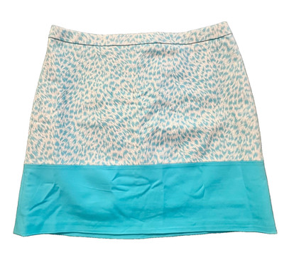 Michael Kors Preppy Blue Cheetah Mini Skirt  (Women's 2) - MSRP $98