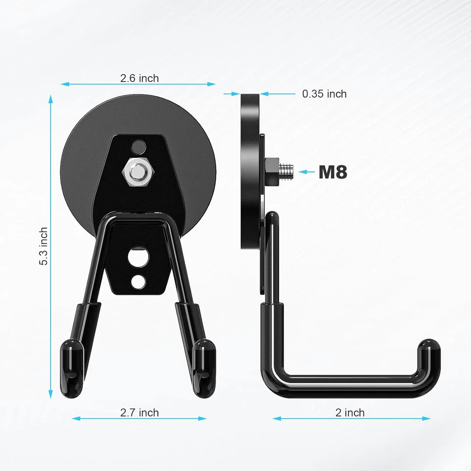 Paquete de 1 ganchos magnéticos grandes de alta resistencia para garaje - herramienta magnética fuerte y utilidad Foto 2 de 4