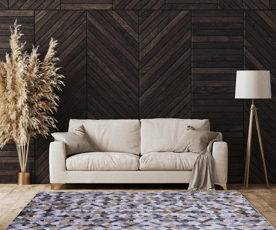 Linon Laredo Granbury Patchwork Polyester Faux Cowhide 5' X 7' Area Rug in Brown - Image 2 of 4