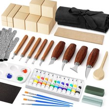 Wood Carving Kit, Wood Carving Tools Set with Carving Knives Detail Knives Bassw