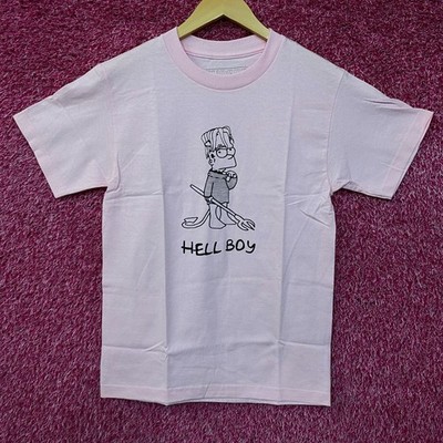 Superrradical x Lil Peep Hellboy Bart Simpson Illustration Light Pink Graphic T-