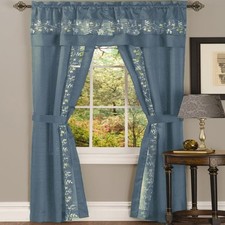 Fairfield 5 Piece Window Curtain Set - 55x63 - Ice Blue