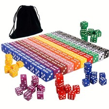 100PCS 16mm 0.63 inch Game Dice Set   10 Vibrant Colors, Square Cornered D6 ...