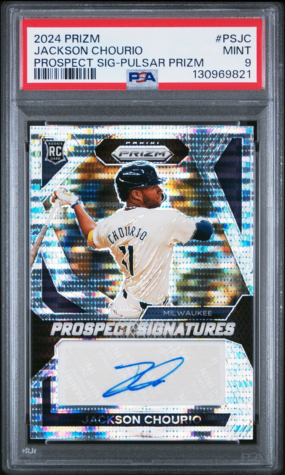 2024 PANINI PRIZM PROSPECT SIGNATURES PULSAR PRIZM JACKSON CHOURIO 168/199 PSA 9
