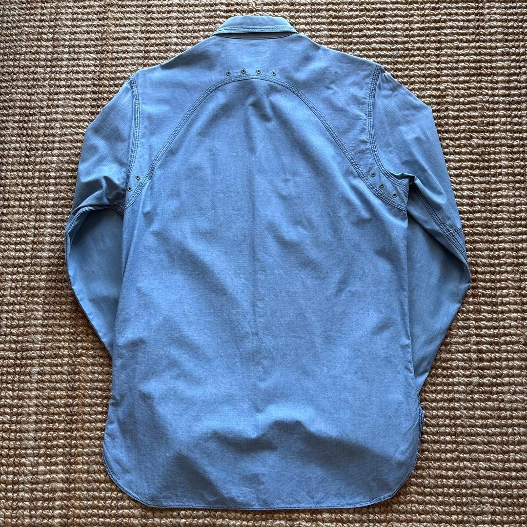 RRL Double RL Solid Light Blue Chambray Long Slee… - image 5