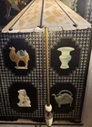 Vintage Uranium Glass Tiffany Style Shade Floor Lamp Art Deco Style Skyscraper