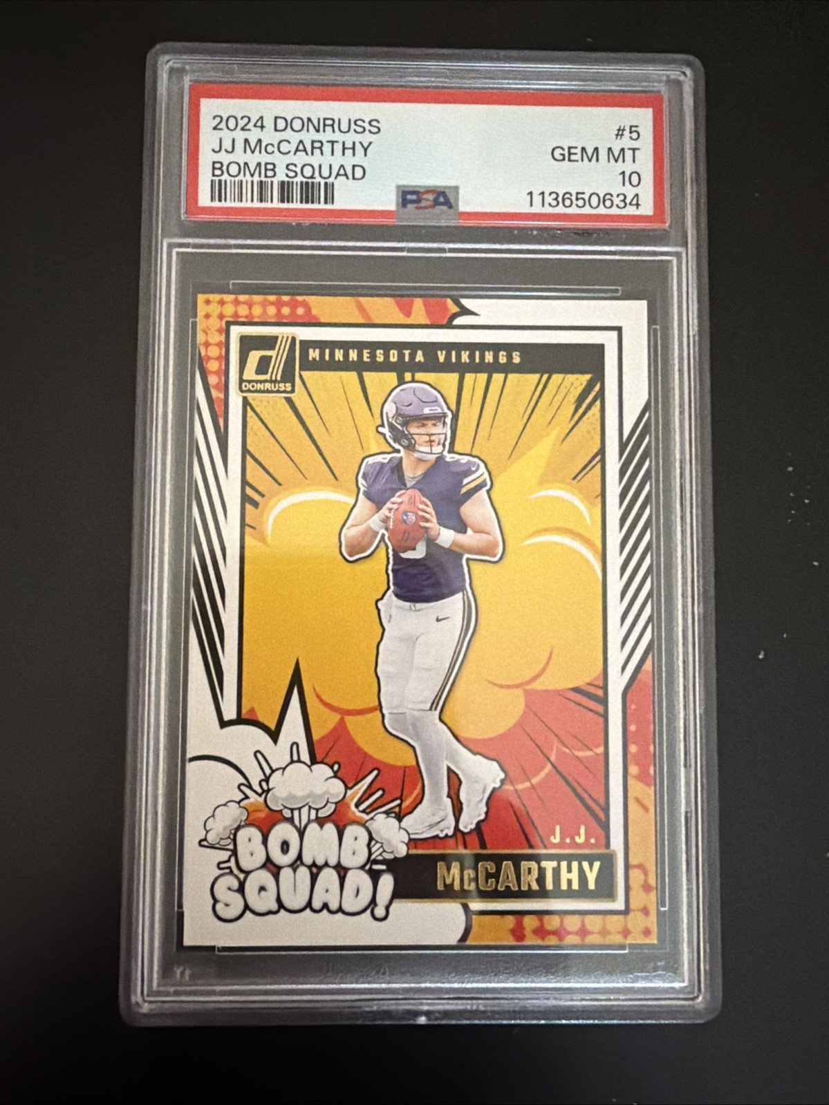 JJ McCarthy Panini Donruss Bomb Squad #5 Base