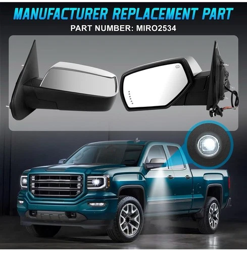 Door Mirror Set-Manual Gloss Black 2 Piece Mirror Set TRQ MRA09101