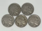 1930 1935 1936 1936-D 1937 Buffalo Nickel Lot of 5