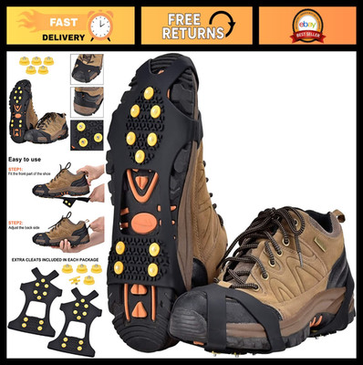 Ice Snow Grips Traction Cleats for Shoes & Boots - Anti-Slip Spikes for Safety