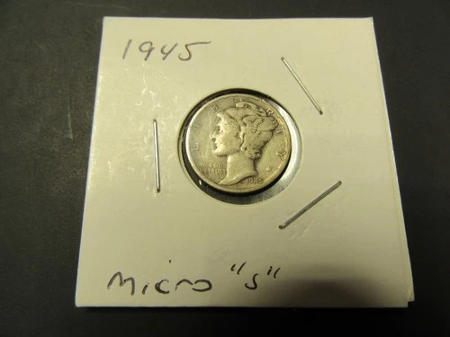 1945 Micro S Silver Mercury Dime
