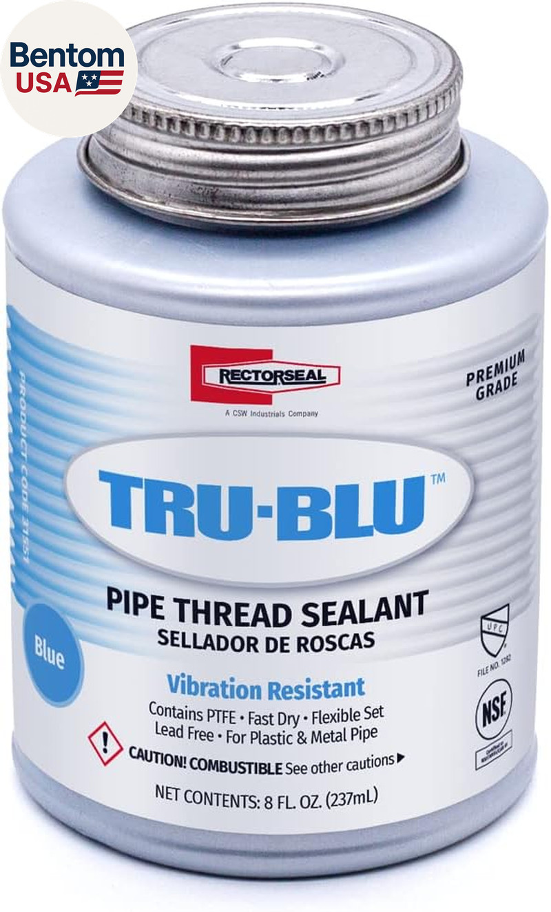 RectorSeal Tru Blu Pipe Thread Sealant with PTFE Blue 8 Oz 31551