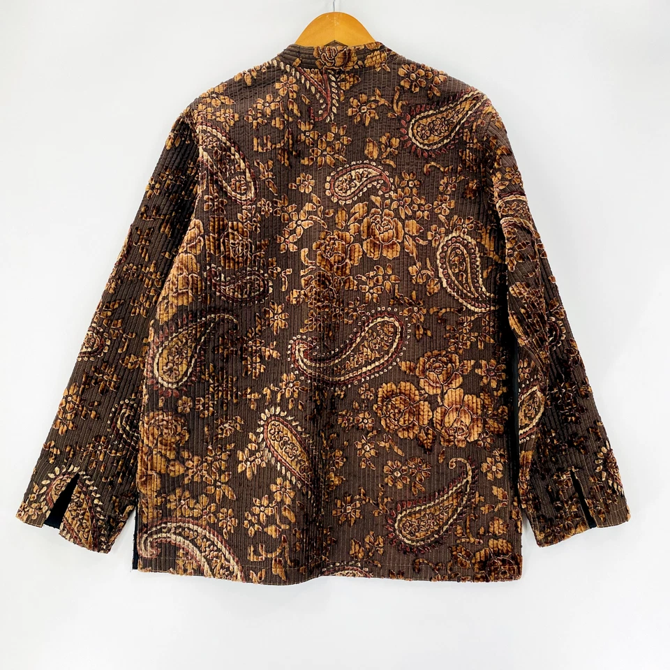 Chaqueta acolchada para mujer Orvis XXL marrón cachemir manga larga plumero Y2K sin etiquetas Foto 2 de 4