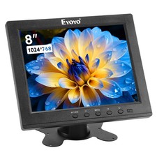 Eyoyo 8" LCD Monitor HDMI BNC AV VGA W/ Speakers CCTV Security Monitor/PC Screen