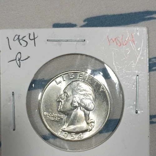 1954 Washington Quarter Philadelphia  mint64 ungraded key date