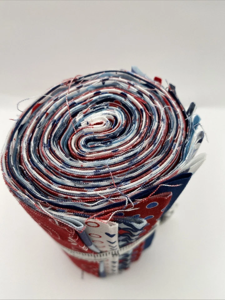 Moda Fabric 5" Strip Roll Red/White/Blue NEW - Image 4 of 4