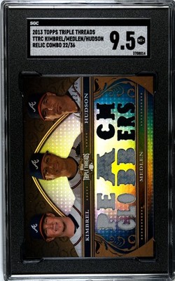 2013 Topps Triple Threads Kimbrel Medlen Hudson SGC 9.5 Mint+ Relic Jersey /36