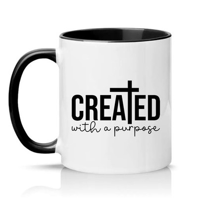 Created With A Purpose Unisex 11 Unzen Keramiktasse Glaube christliches Geschenk