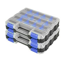 2 Pack Small Parts Organizer Box 34 Compartments Double Side Hardware Case