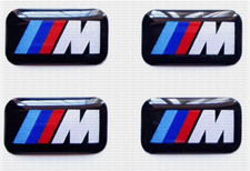 4X BMW M SPORT ALLOY WHEEL BADGE STICKER EMBLEM DECAL BMW 17MM X 9MM