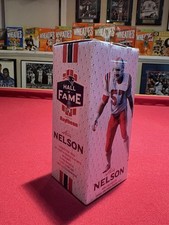 New In Box STEVE NELSON New England Patriots Hall of Fame HOF Bobblehead