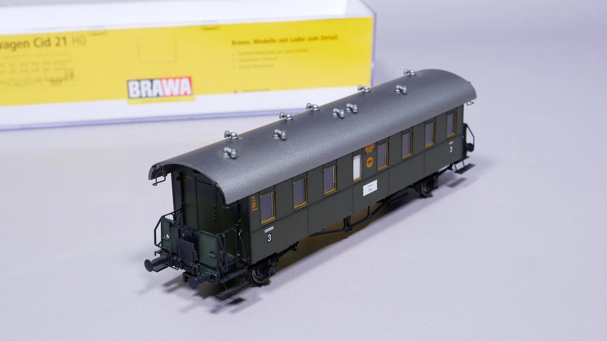H0 DC Brawa 45761 Personenwagen 3. Kl. Cid21 80 095 Stuttgart DRG OVP #YÜ_1127