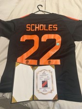 Paul Scholes Signed Manchester United Football Shirt SCHOLES 22 COA