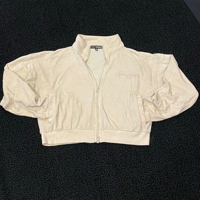 Sean John Velour Jacket Womens 8 School Athleisure Cropped Full Zip Layering