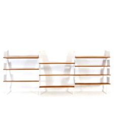Retro Vintage Danish Modern Teak Book Wall Shelving System Bookcase 50s 60s 70s