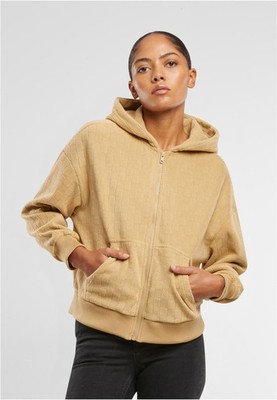 Ladies Jacquard Velvet Oversized Zip Hoody Damen | Urban Classics | TB7121