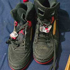 Jordan Mens Mid Top Black/Red Lace-Up Athleti...