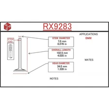 ITM Engine Components RX9283 Engine Exhaust Valve For 82-87 325 325e 325es 528e