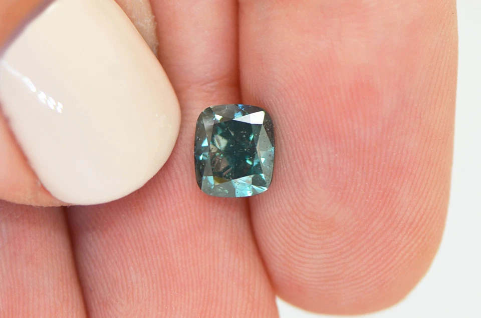 Cushion Shape Diamond Fancy Blue Color Loose VS2 Enhanced Certified 1.54 Carat - Image 4 of 4